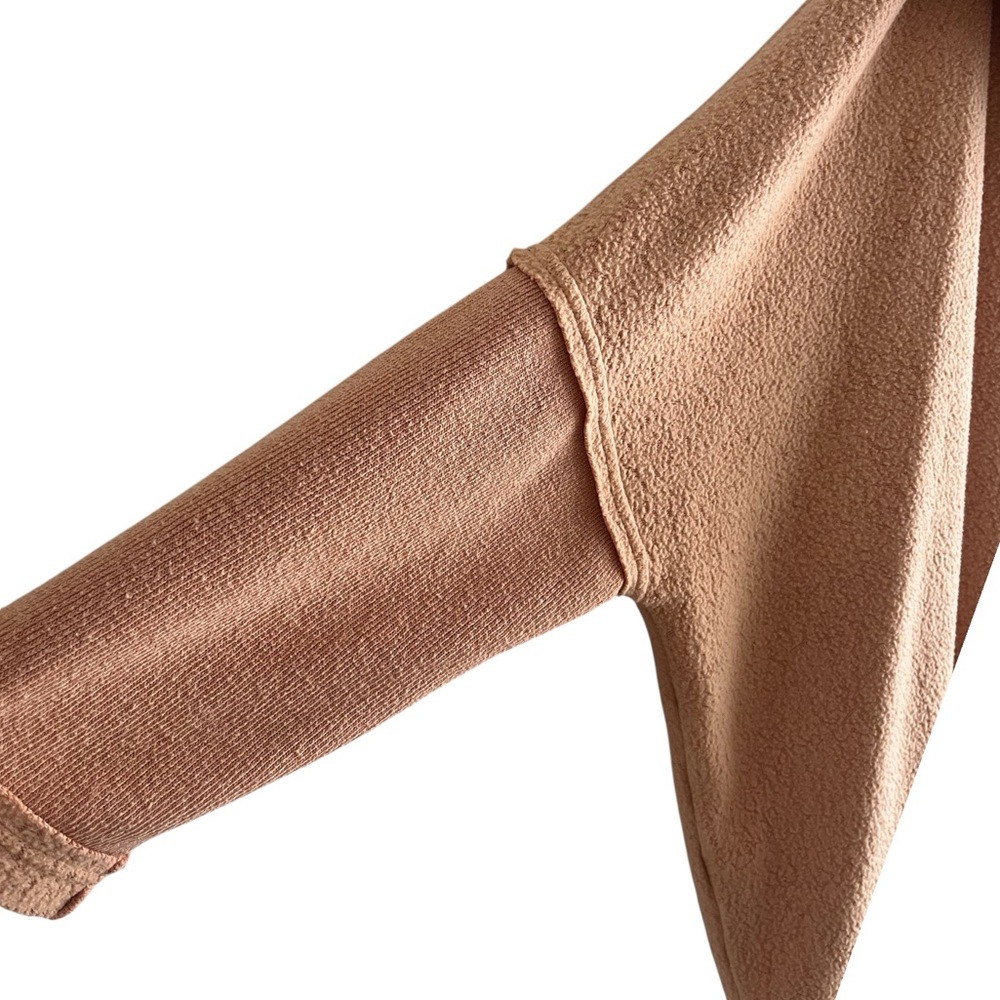 FREE PEOPLE Huntington Pullover Cowl Neck Open Back Peach Oversized Sweatshirt M - Picture 7 of 9